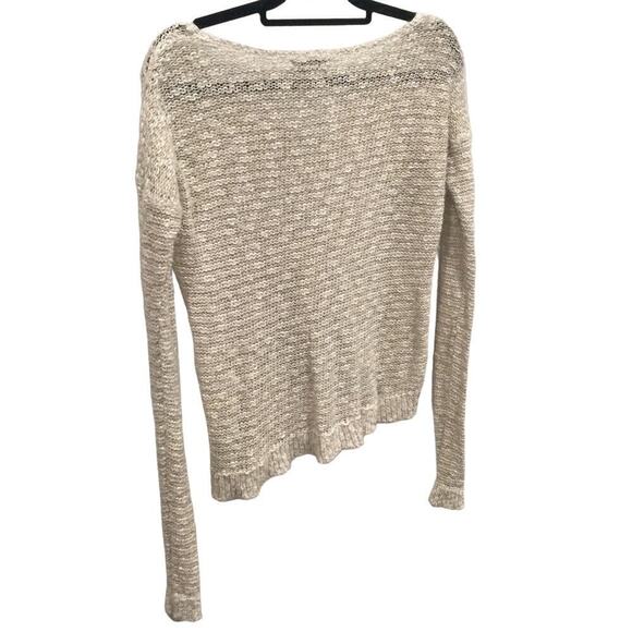 Abercrombie & Fitch sweater womens S camel white heathered cotton boho coastal - Picture 7 of 11
